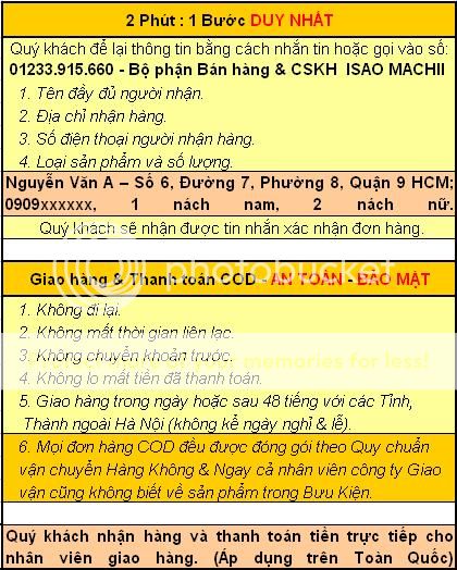 Phương thức đặt hàng ISAO MACHII 