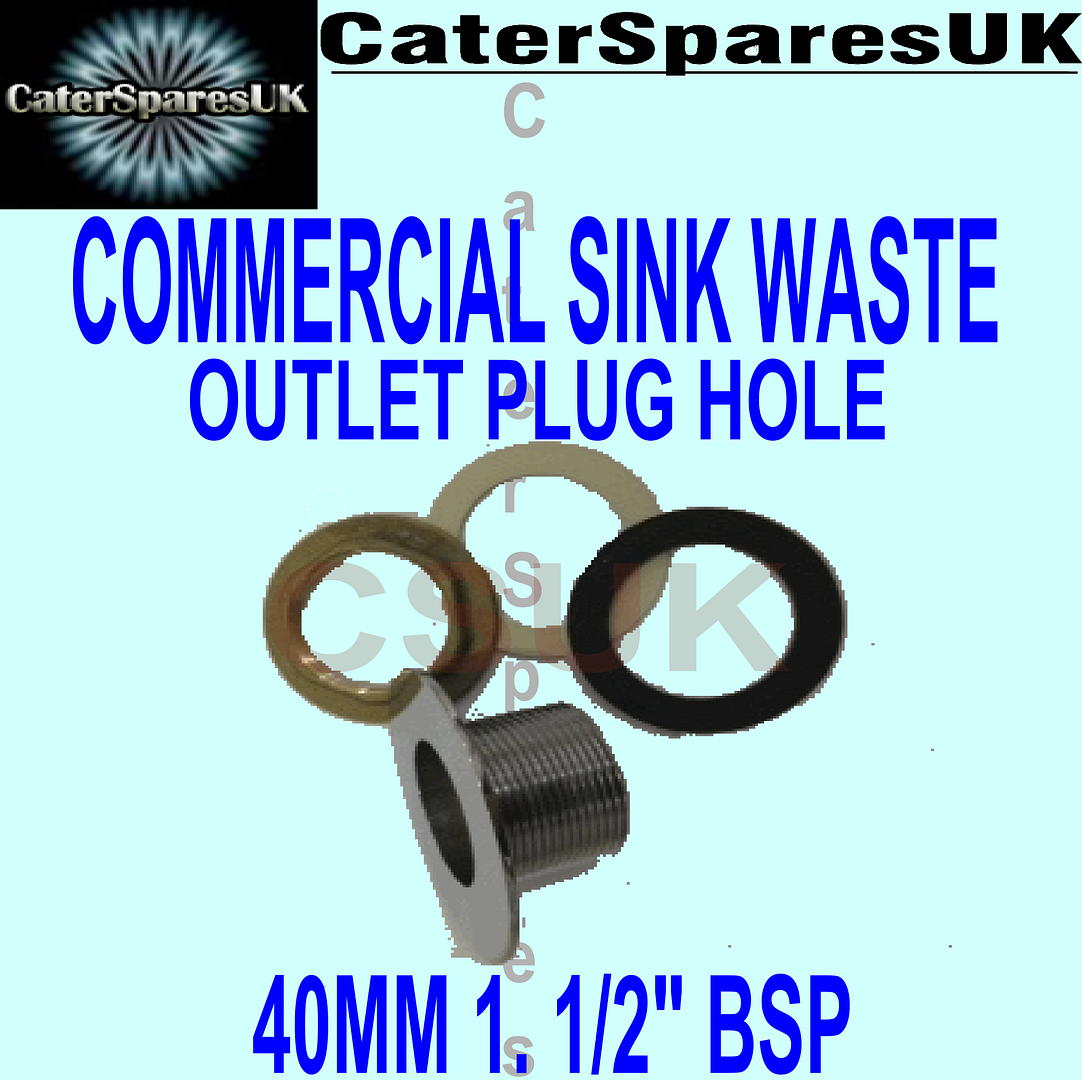 WASTE FITTING FOR STAINLESS STEEL COMMERCIAL CATERING SINKS 40mm 1 1/2 ...