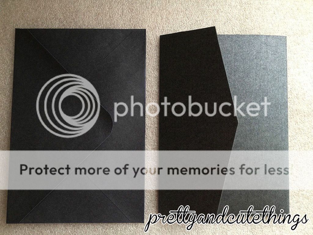 BLACK METALLIC SHIMMER WEDDING INVITATIONS DIY POCKET ENVELOPES FOLDER
